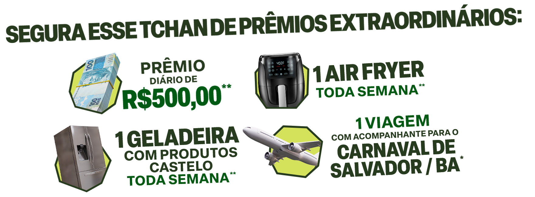 Segura esse Tchan de prêmios extraordinários
